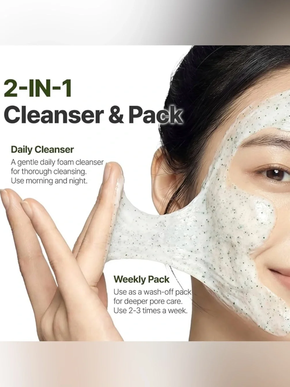 Korean Skincare P.CALM Holy Basil Green Capsule Pack to Foam Cleanser